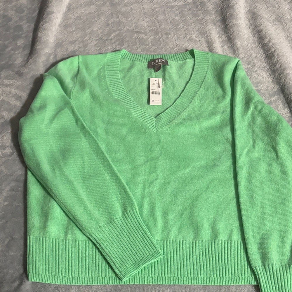 J. Crew Mint V-Neck Sweater